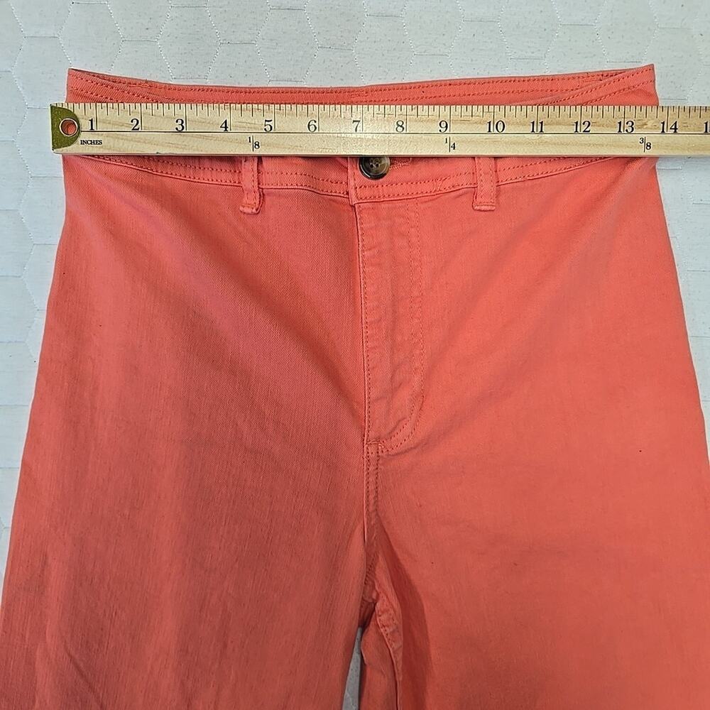 Billabong Free Fall Wide Leg High Waist Raw Hem Papaya Flare Jeans - size 26 - Picture 10 of 11